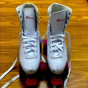 White & pink roller skates